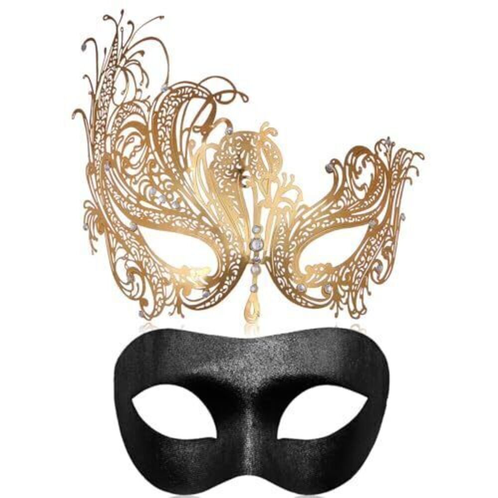 3062 Couple Masquerade Mask Laser Cut Metal Mask Venetian Mask for Party